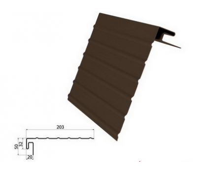 J-фаска ( ветровая, карнизная планка ) коричневая для винилового сайдинга от производителя  Россия по цене 768 р