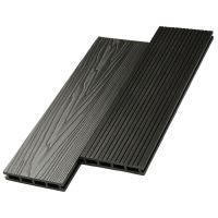 Террасная доска ДПК двусторонняя New 3D тиснение + вельвет Графит Террасная доска ДПК двусторонняя New 3D тиснение + вельвет Графит