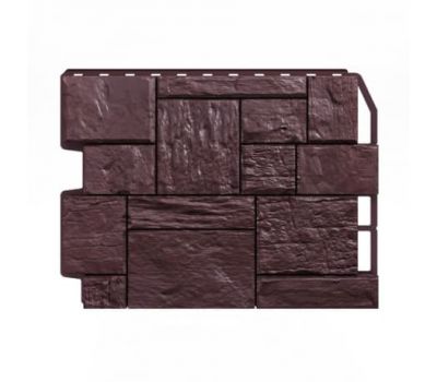 Фасадные панели (цокольный сайдинг) Туф тёмно-коричневый от производителя  Holzplast по цене 468 р