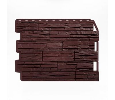 Фасадные панели (цокольный сайдинг) Скол тёмно-коричневый от производителя  Holzplast по цене 468 р