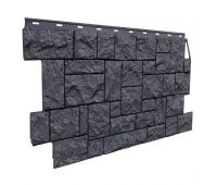 Фасадные панели (цокольный сайдинг) коллекция камень дикий - Асфальт