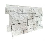Фасадные панели (цокольный сайдинг) коллекция камень дикий - Жемчужный