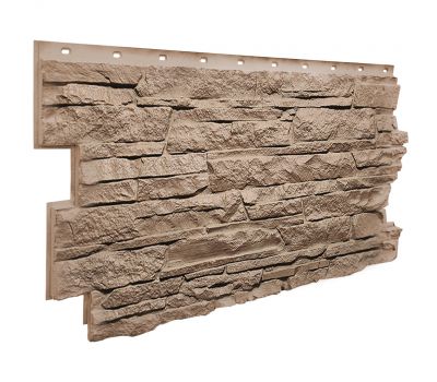 Фасадные панели (цокольный сайдинг) коллекция Скала - Песочный от производителя  Fineber по цене 666 р